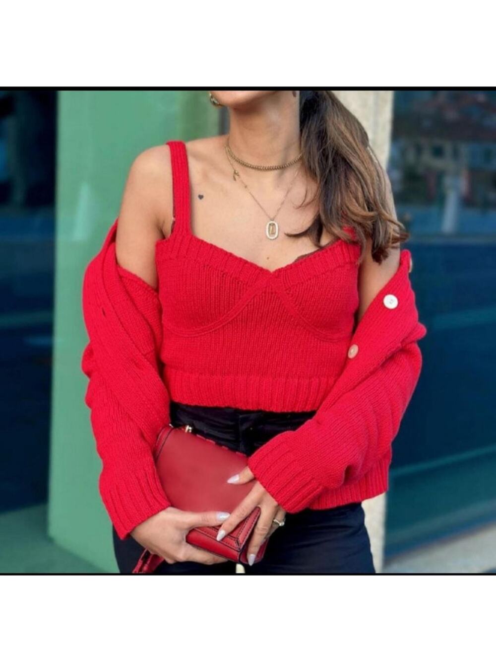 Zara Crop Top Bralette Sweetheart Valentine's Day Bold Retro Sexy Red Size M